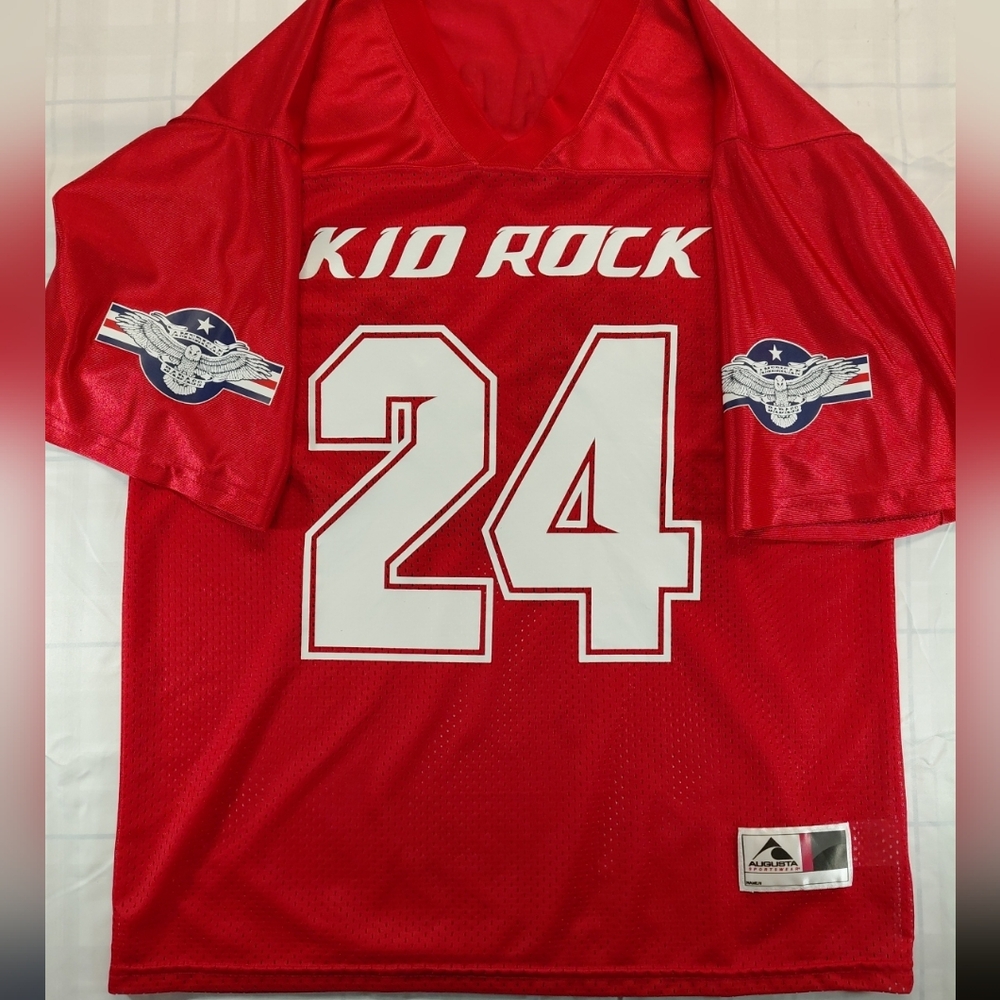 Kid Rock American Badass MAGA Jersey Red #24 Size M